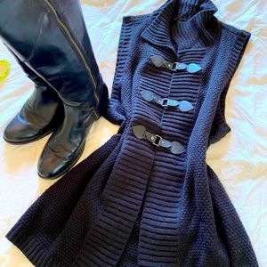 Style & Co knit vest with faux leather buc…